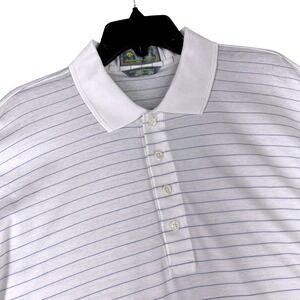 DESCENTE‎ International Collection Polo Shirt Striped Egyptian Cotton XL Preppy